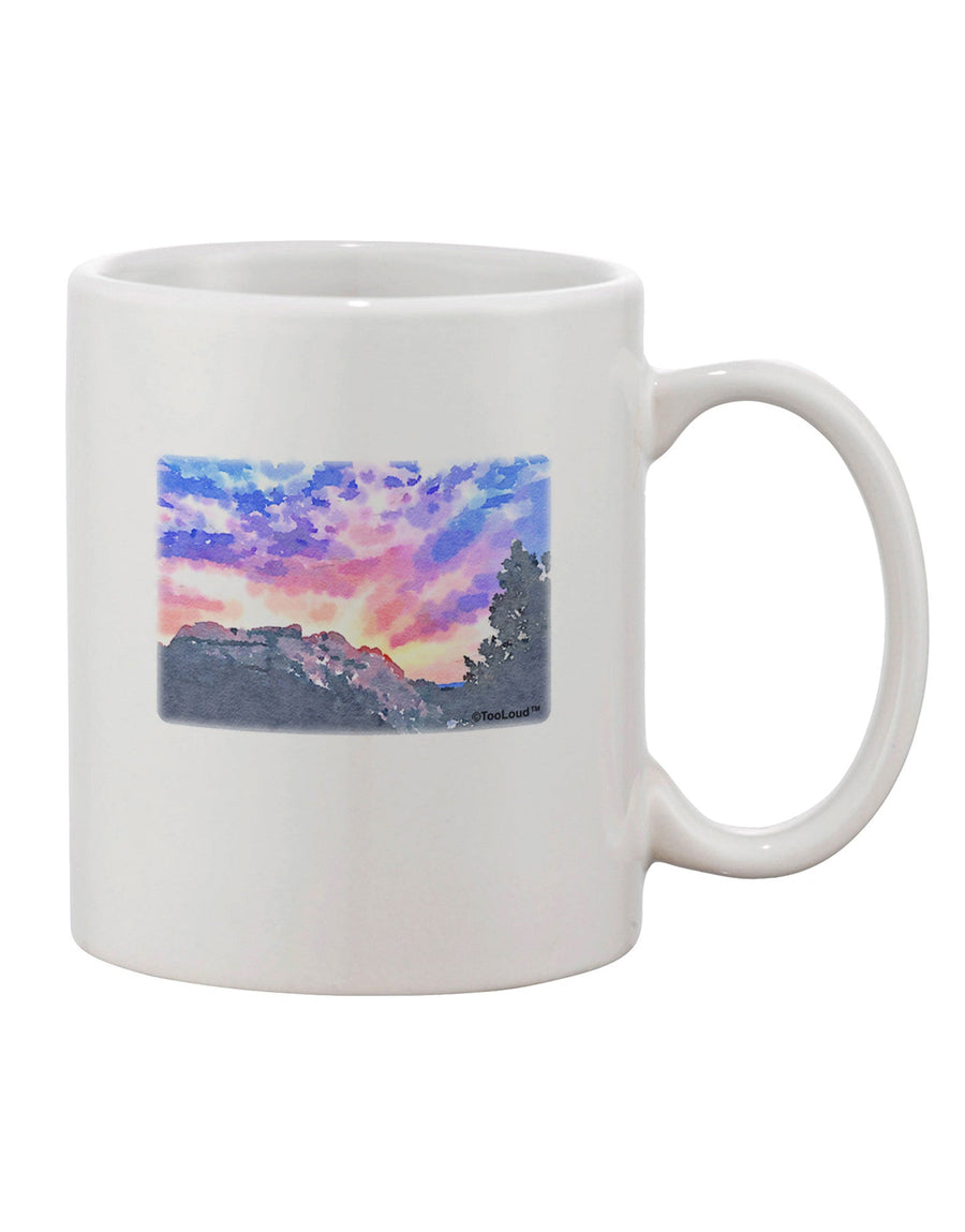 Colorado Rainbow Sunset Watercolor Printed 11 oz Coffee Mug - Exquisite Drinkware Expertise-11 OZ Coffee Mug-TooLoud-White-Davson Sales