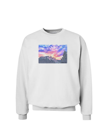 Colorado Rainbow Sunset Watercolor Sweatshirt-Sweatshirts-TooLoud-White-Small-Davson Sales