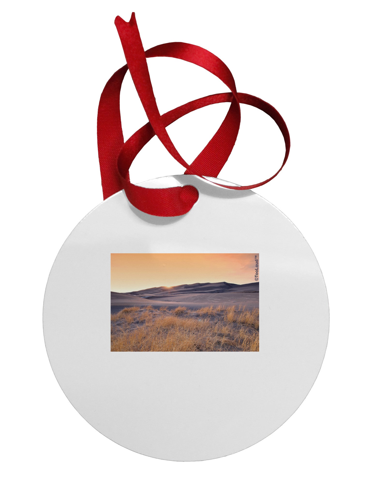 Colorado Sand Dunes Circular Metal Ornament-Ornament-TooLoud-White-Davson Sales