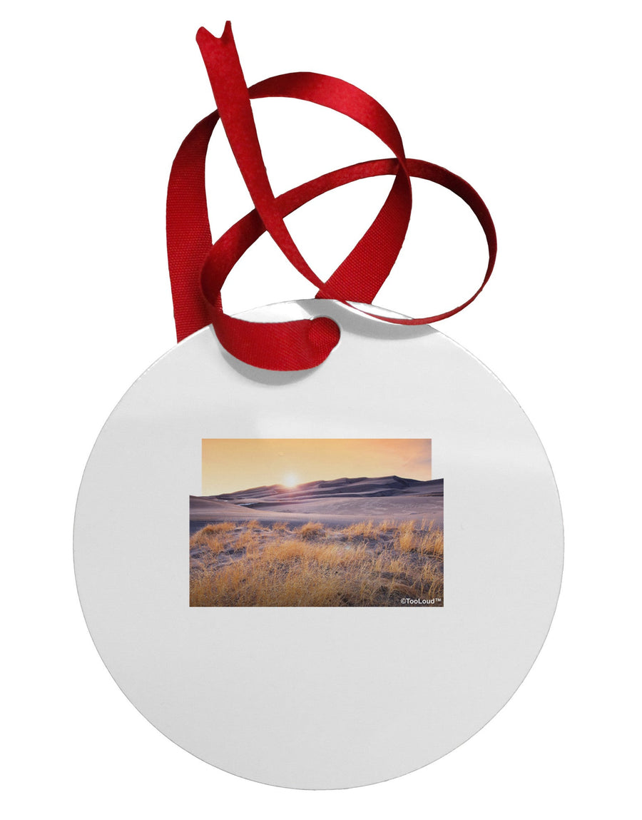 Colorado Sand Dunes Cutout Circular Metal Ornament-Ornament-TooLoud-White-Davson Sales