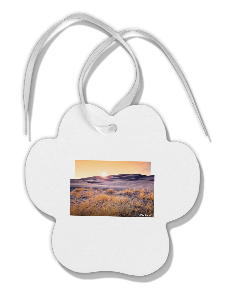 Colorado Sand Dunes Cutout Paw Print Shaped Ornament-Ornament-TooLoud-White-Davson Sales