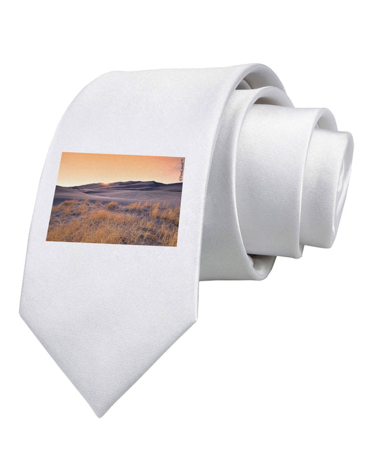 Colorado Sand Dunes Printed White Necktie