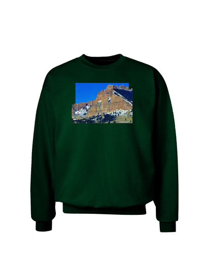 Colorado Snowy Mountains Cutout Adult Dark Sweatshirt-Sweatshirts-TooLoud-Deep-Forest-Green-Small-Davson Sales