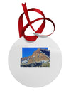 Colorado Snowy Mountains Cutout Circular Metal Ornament-Ornament-TooLoud-White-Davson Sales