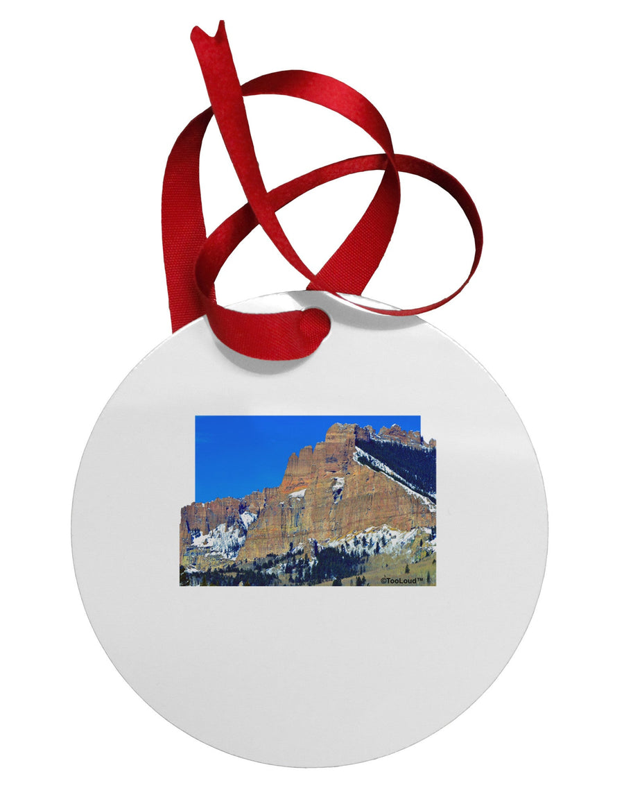 Colorado Snowy Mountains Cutout Circular Metal Ornament-Ornament-TooLoud-White-Davson Sales