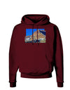 Colorado Snowy Mountains Cutout Dark Hoodie Sweatshirt-Hoodie-TooLoud-Maroon-Small-Davson Sales