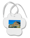 Colorado Snowy Mountains Paw Print Shaped Ornament-Ornament-TooLoud-White-Davson Sales