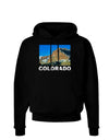 Colorado Snowy Mountains Text Dark Hoodie Sweatshirt-Hoodie-TooLoud-Black-Small-Davson Sales