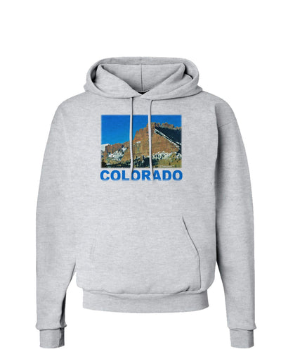 Colorado Snowy Mountains Text Hoodie Sweatshirt-Hoodie-TooLoud-AshGray-Small-Davson Sales