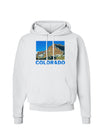 Colorado Snowy Mountains Text Hoodie Sweatshirt-Hoodie-TooLoud-White-Small-Davson Sales