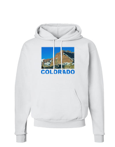 Colorado Snowy Mountains Text Hoodie Sweatshirt-Hoodie-TooLoud-White-Small-Davson Sales