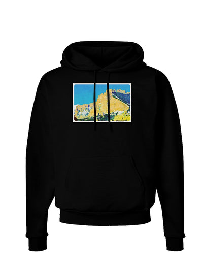 Colorado Snowy Mtns WaterColor Dark Hoodie Sweatshirt-Hoodie-TooLoud-Black-Small-Davson Sales