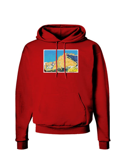 Colorado Snowy Mtns WaterColor Dark Hoodie Sweatshirt-Hoodie-TooLoud-Red-Small-Davson Sales