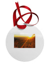 Colorado Sunset Circular Metal Ornament by TooLoud-Ornament-TooLoud-White-Davson Sales