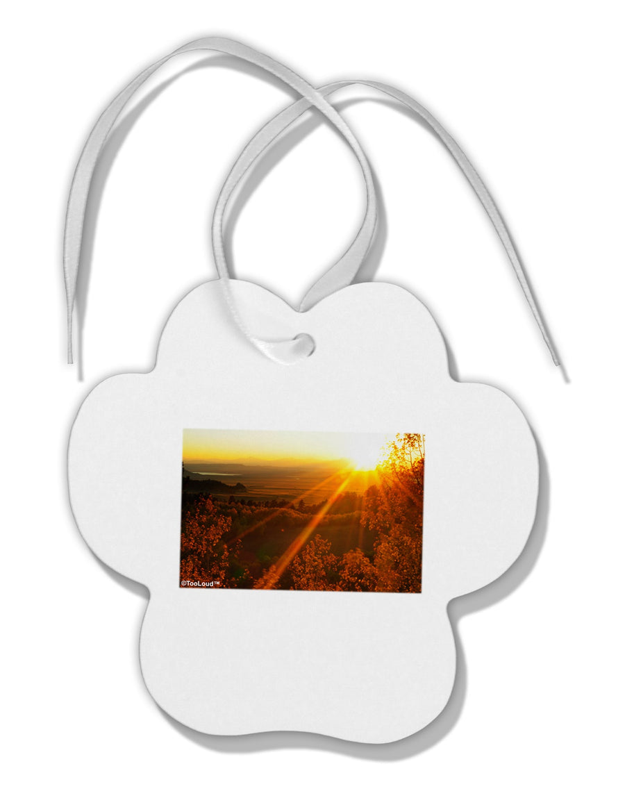 Colorado Sunset Paw Print Shaped Ornament by TooLoud-Ornament-TooLoud-White-Davson Sales