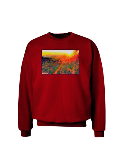 Colorado Sunset Watercolor Adult Dark Sweatshirt-Sweatshirts-TooLoud-Deep-Red-Small-Davson Sales