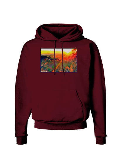 Colorado Sunset Watercolor Dark Hoodie Sweatshirt-Hoodie-TooLoud-Maroon-Small-Davson Sales