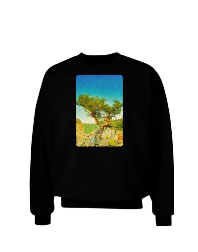 Colorado Tree Watercolor Adult Dark Sweatshirt-Sweatshirts-TooLoud-Black-Small-Davson Sales