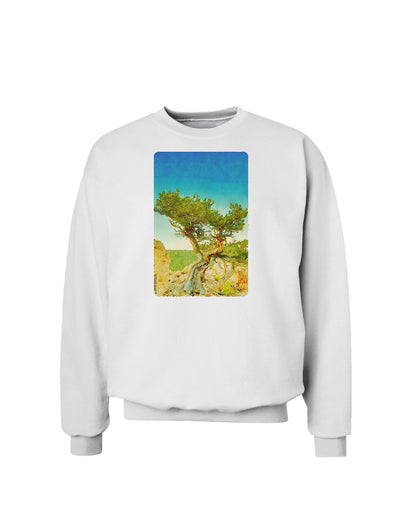 Colorado Tree Watercolor Sweatshirt-Sweatshirts-TooLoud-White-Small-Davson Sales