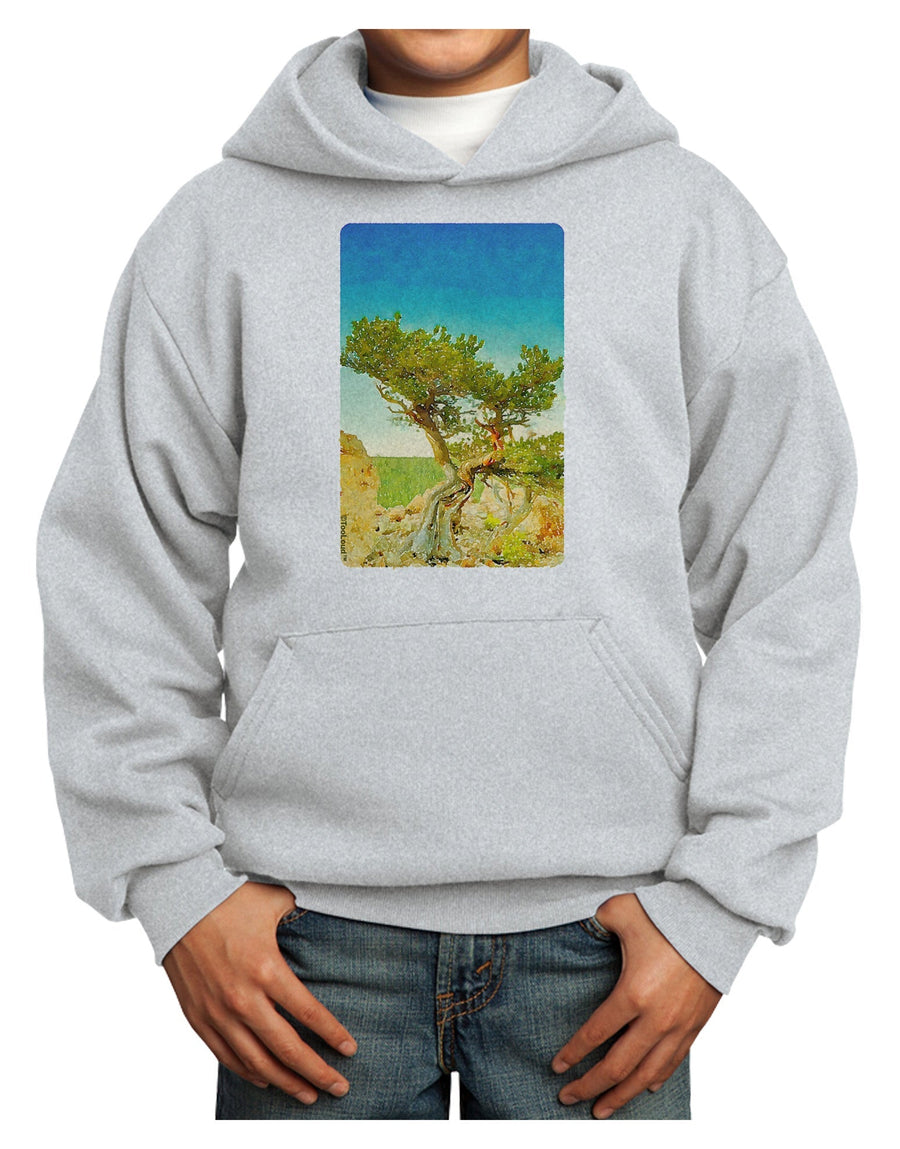 Colorado Tree Watercolor Youth Hoodie Pullover Sweatshirt-Youth Hoodie-TooLoud-White-XS-Davson Sales