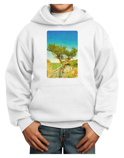 Colorado Tree Watercolor Youth Hoodie Pullover Sweatshirt-Youth Hoodie-TooLoud-White-XS-Davson Sales