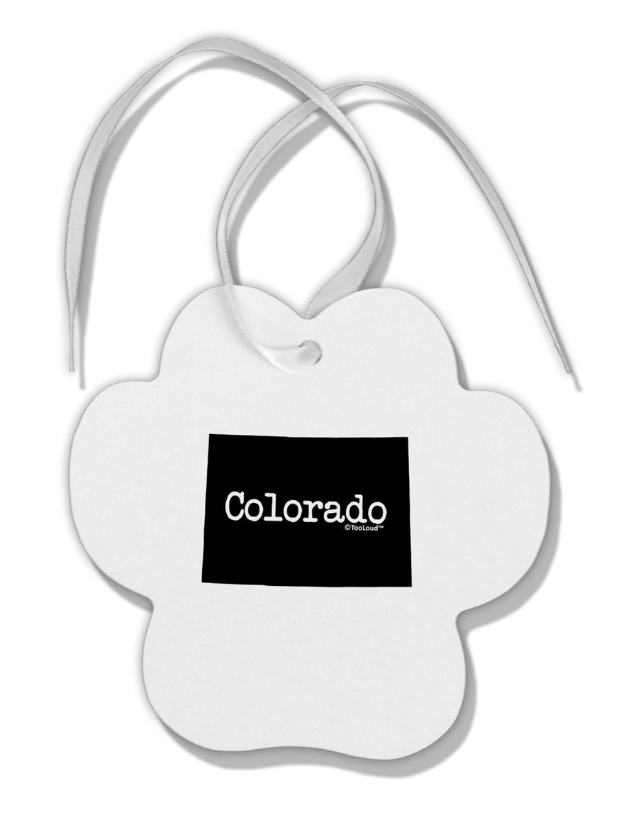 Colorado - United States Shape Paw Print Shaped Ornament-Ornament-TooLoud-White-Davson Sales