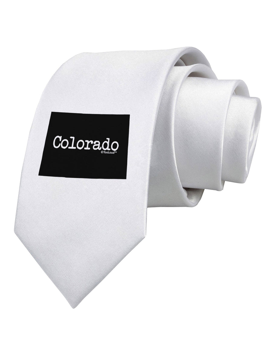 Colorado - United States Shape Printed White Necktie by TooLoud