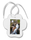 Colorado Waterfall Scene Paw Print Shaped Ornament-Ornament-TooLoud-White-Davson Sales