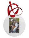 Colorado Waterfall Scene Text Circular Metal Ornament-Ornament-TooLoud-White-Davson Sales