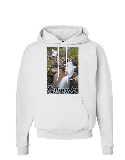 Colorado Waterfall Scene Text Hoodie Sweatshirt-Hoodie-TooLoud-White-Small-Davson Sales