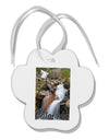 Colorado Waterfall Scene Text Paw Print Shaped Ornament-Ornament-TooLoud-White-Davson Sales