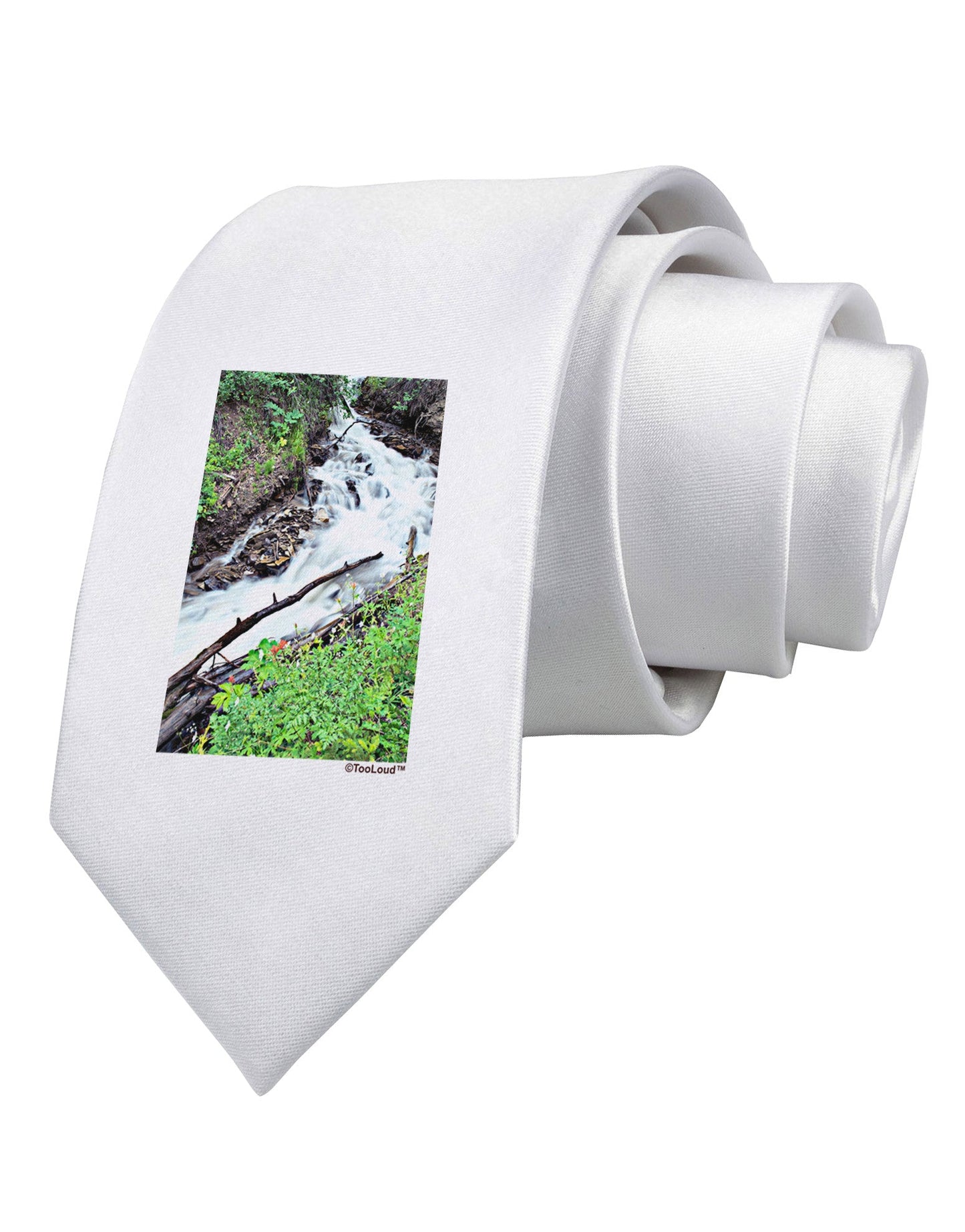 Colorado White River Printed White Necktie