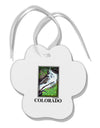 Colorado White River Text Paw Print Shaped Ornament-Ornament-TooLoud-White-Davson Sales