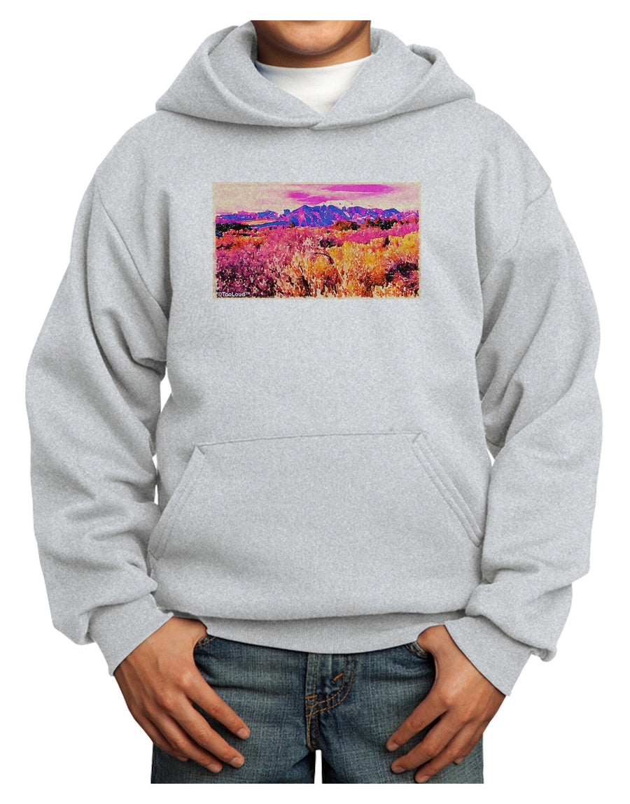 Colorful Colorado Mountains Youth Hoodie Pullover Sweatshirt-Youth Hoodie-TooLoud-White-XS-Davson Sales