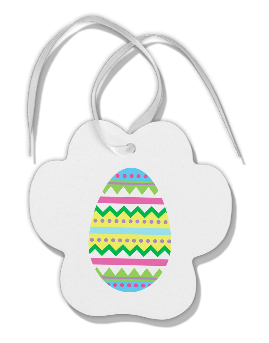 Colorful Easter Egg Paw Print Shaped Ornament-Ornament-TooLoud-White-Davson Sales