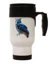 Colorful Great Horned Owl Stainless Steel 14oz Travel Mug-Travel Mugs-TooLoud-White-Davson Sales