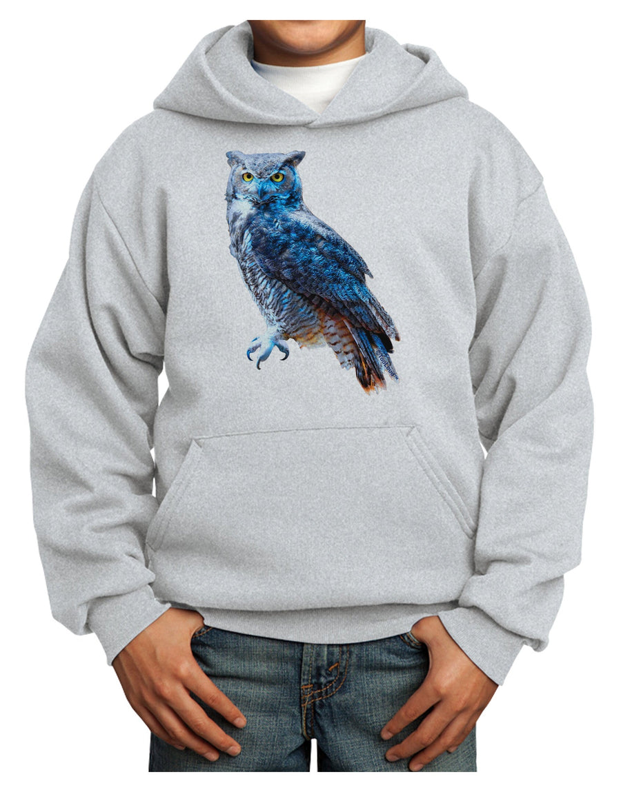 Colorful Great Horned Owl Youth Hoodie Pullover Sweatshirt-Youth Hoodie-TooLoud-White-XS-Davson Sales