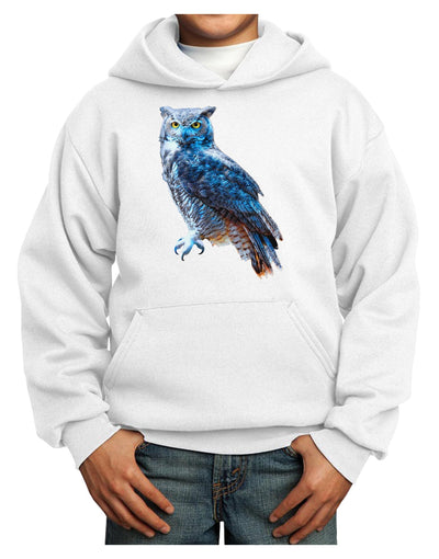 Colorful Great Horned Owl Youth Hoodie Pullover Sweatshirt-Youth Hoodie-TooLoud-White-XS-Davson Sales