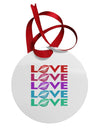 Colorful Love Kisses Circular Metal Ornament-Ornament-TooLoud-White-Davson Sales