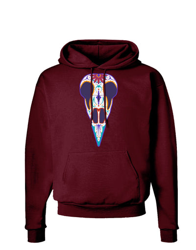 Colorful Mystic Bird Skull Calavera Day of the Dead Dark Hoodie Sweatshirt-Hoodie-TooLoud-Maroon-Small-Davson Sales