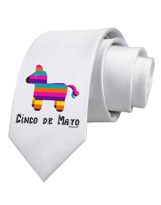 Colorful Pinata Design - Cinco de Mayo Printed White Necktie by TooLoud