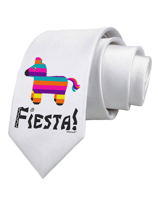 Colorful Pinata Design - Fiesta Printed White Necktie by TooLoud