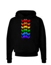 Colorful Rainbow Mustaches Dark Hoodie Sweatshirt-Hoodie-TooLoud-Black-Small-Davson Sales