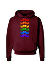 Colorful Rainbow Mustaches Dark Hoodie Sweatshirt-Hoodie-TooLoud-Maroon-Small-Davson Sales