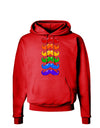 Colorful Rainbow Mustaches Dark Hoodie Sweatshirt-Hoodie-TooLoud-Red-Small-Davson Sales