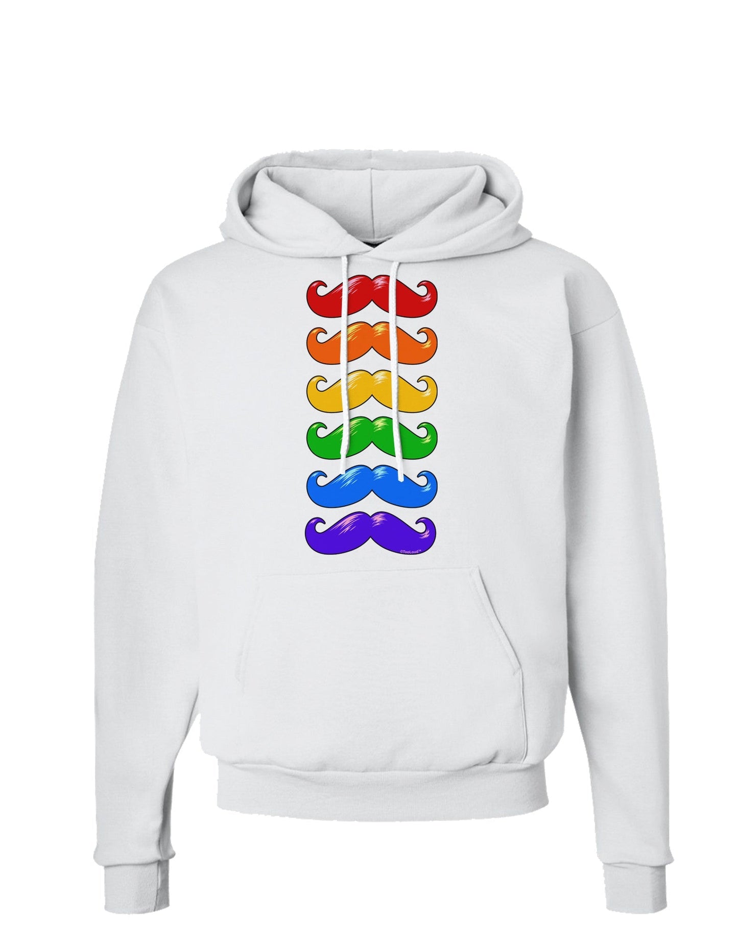 Colorful Rainbow Mustaches Hoodie Sweatshirt-Hoodie-TooLoud-White-Small-Davson Sales