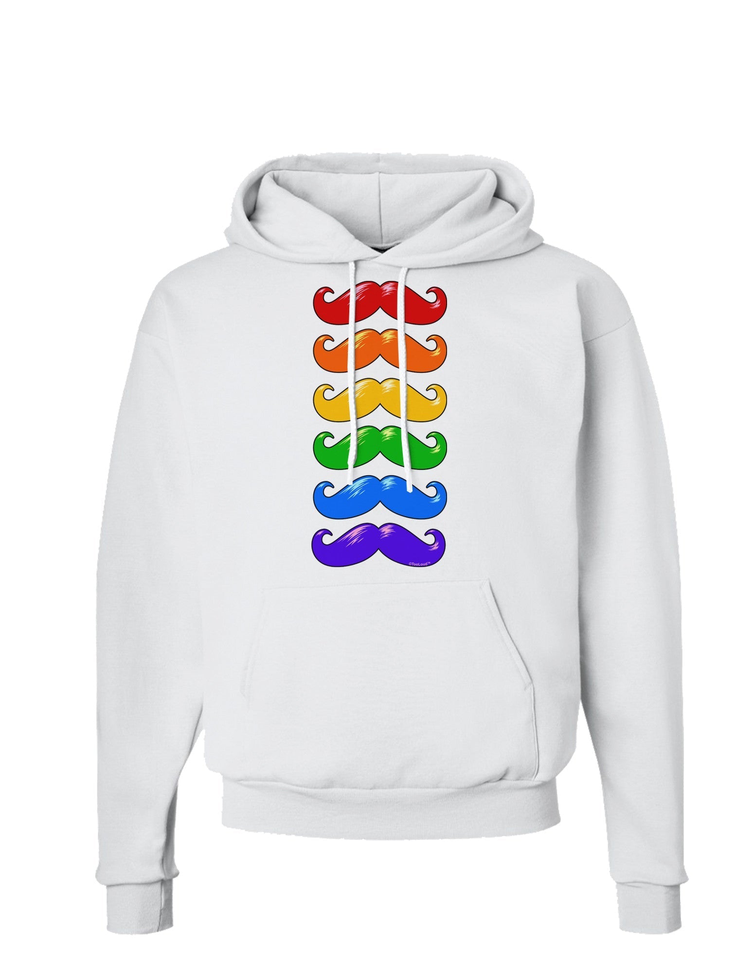 Colorful Rainbow Mustaches Hoodie Sweatshirt-Hoodie-TooLoud-White-Small-Davson Sales