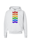 Colorful Rainbow Mustaches Hoodie Sweatshirt-Hoodie-TooLoud-White-Small-Davson Sales