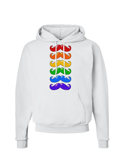 Colorful Rainbow Mustaches Hoodie Sweatshirt-Hoodie-TooLoud-White-Small-Davson Sales