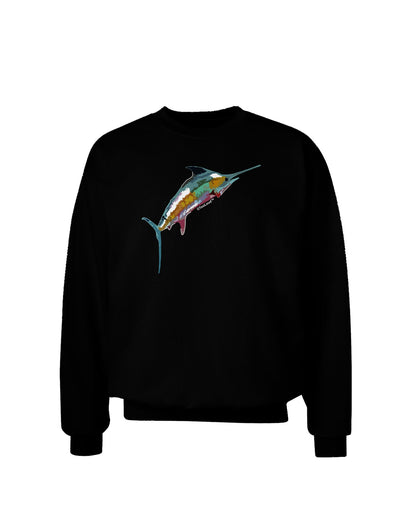 Colorful Vector Swordfish Adult Dark Sweatshirt-Sweatshirts-TooLoud-Black-Small-Davson Sales